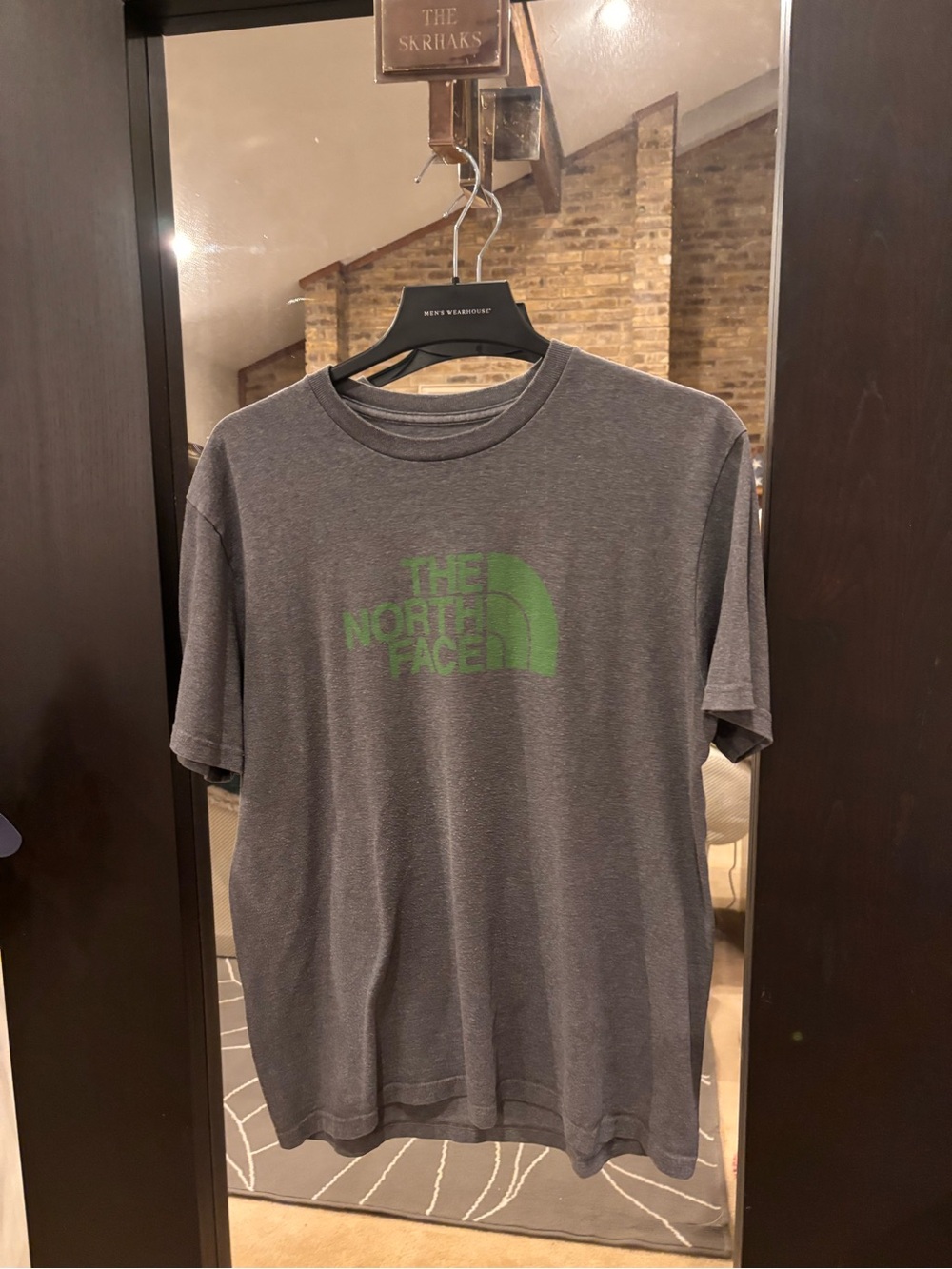 Vintage The North Face Big Logo Grey Short Sleeve Tees L